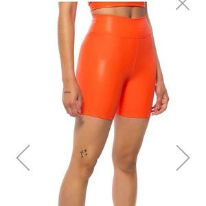Orange leather short set